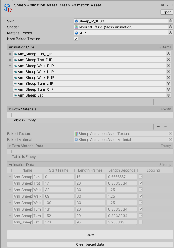 Mesh Animation Bake UI